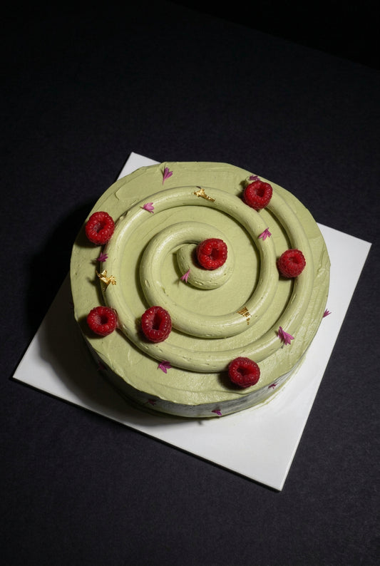Pistachio Raspberry Cake 9"